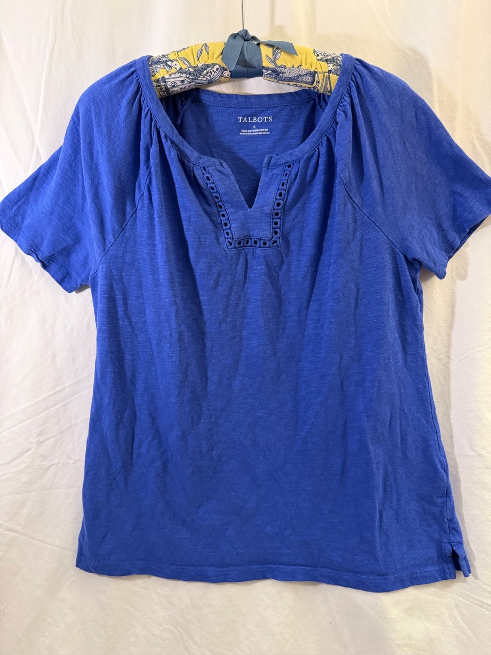 Talbots blue cotton t shirt top in size S